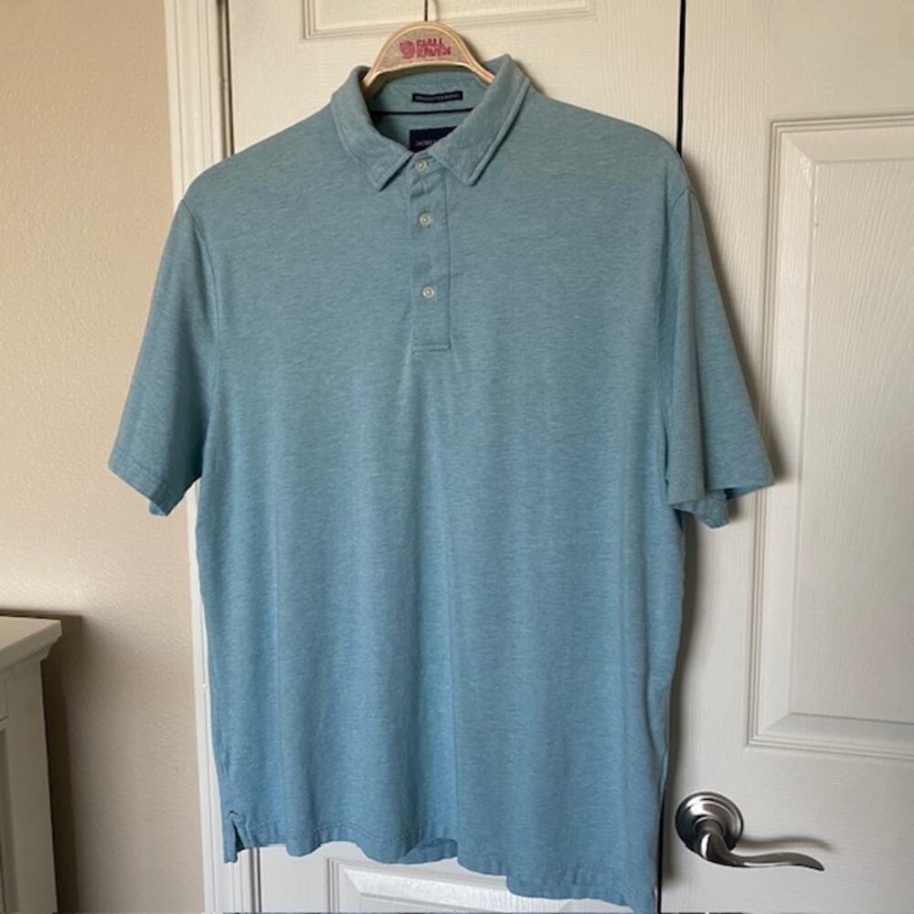 Jachs New York Polo Shirt Short Sleeve Pima Cotton Blend‎ Heather Blue Men's XL